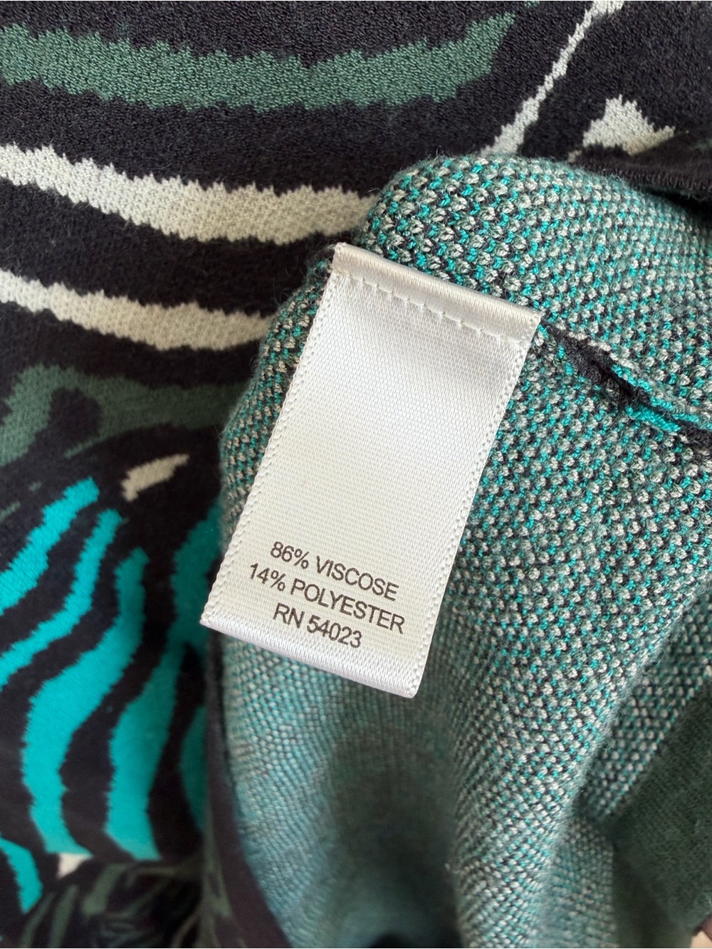 Banana Republic Issa London Collection Zebra Viscose Knit Tank Dress XL Teal - Picture 4 of 14